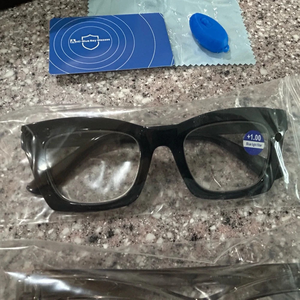 Set of Three Stylish Blue Light Reading Glasses, NWT, 1.0 Power.